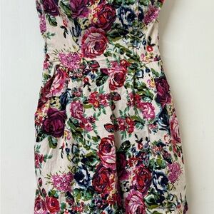 Angie Strapless Dress with Vibrant Floral Design